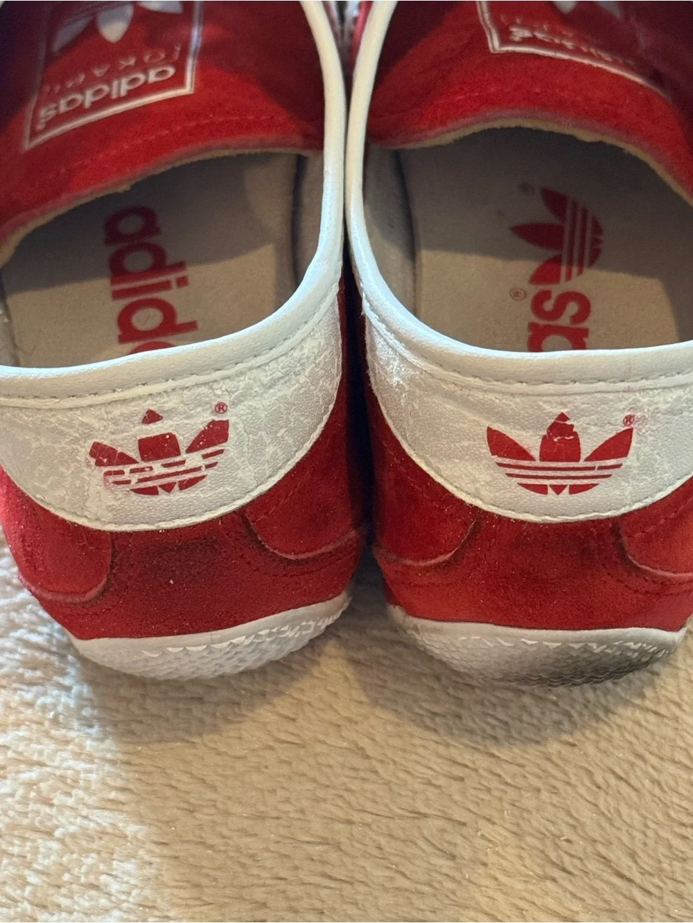Vintage 2004 Adidas Okapi Red Suede Sneakers Size 6.5 Y2K
